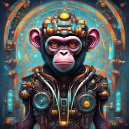 Psychodelic Nuclear digital transistor Cyborg Monkey