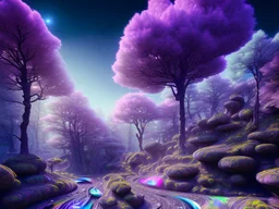 black crystal cosmic and galactic ambiance hill sky rocks sunny trees pools surreal, full of details, smooth, bright sunshine，soft light atmosphere, light effect，vaporwave colorful, concept art, smooth, extremely sharp detail, finely tuned detail, ultra high definition, 8 k, unreal engine 5, ultra sharp focus