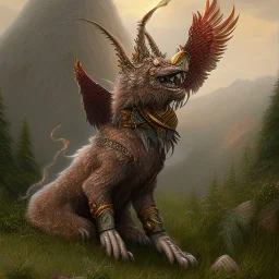 griffin full body mountain background