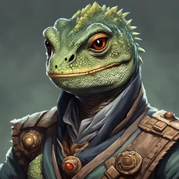 dnd, portrait of lizard-human
