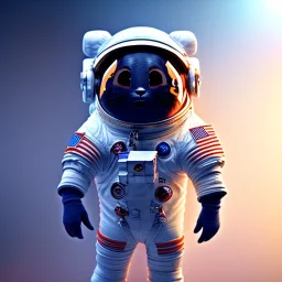 pixar style anamorphic cute astronaut rabbit floating in space, full body, puffer jacket, dramatic lighting, hyper realistic, unreal engine 5, 16k, background:space