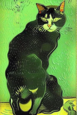 Portrait of a cat by Van Gogh