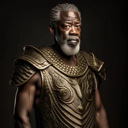 Bill Russell wearing godly armor, mythical, art