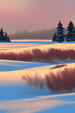 snow simple paint landscape background