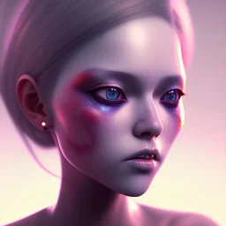 Cute fluid ink girl, big black eyes, unreal engine 5, 8k resolution, photorealistic, ultra detailed