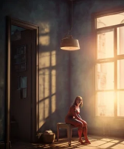 Realistic image, super giant woman inside a house, looks out through the windows. people on the street are watching him, soft color, highly detailed, unreal engine 5, ray tracing, RTX, lumen lighting, ultra detail, volumetric lighting, 3d, finely drawn, high definition, high resolution.