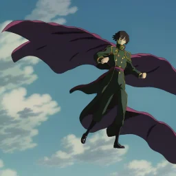 isometric clean art of lelouch,code geass, soft lighting, high definition, unreal 5, full body