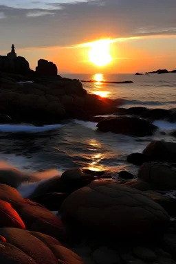 sirenas en las rocas en el atardecer de la isla Antemoesa