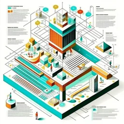 Beautiful award winning 1950s simple flat 3D art editorial infographics of a Possible task designing,What if dismiss the formula and framework,perfect focus, neutral white background, epic angle, epic composition, hyper maximalist