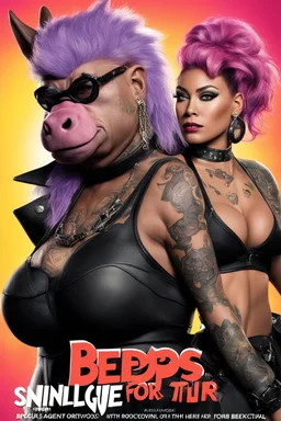 SNIFFIN’ GLUE magazine high res photo cover: special agent provocateur for her with tattoos issue; guest star : Bebop and Rocksteady