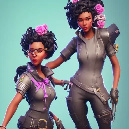 skin fortnite flora Cherry is a sexy black girl with black curly hair gray eyes