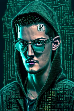 Bitcoin hacker matrix, photorealistic, soft colors,