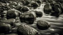 Motionless figures like stones in a petrified river, a reflection of lost times.
