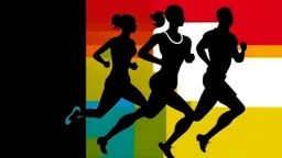 Fun run banner upscale 4k simple silhouettes