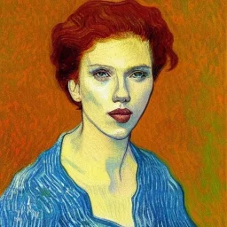 Portrait of Scarlett Johansson by Van Gogh