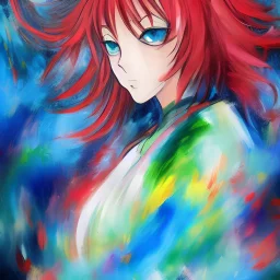 Anime of Human painting in the style of abstract expressionism, 4K, full HD