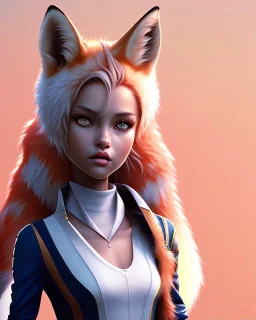 Cute fox girl ,furry , more Human