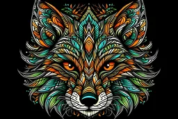 mandala style complex fox colorful page, vibrant color, clean black line, no break line, beautiful look, critical art, digital art, high resolution graphics, beautiful background