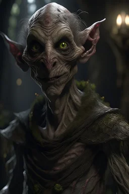 In a mesmerizing combination of brilliant and fading shades, photorealistic. Kentucky - Elves with (dimly glowing eyes and accents:1.3), in rags, necrotic, oozing, wet, dim lighting, intricate accents, 8k, full body shot, shot with 50mm lens, detailed horror art, extreme eyes, hyperdetailed, hyperrealistic,