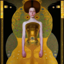 Epic massive Portrait of beautiful Sift on horse estilo Gustav Klimt 4k