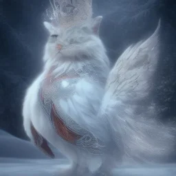 smooth hyper realistic, beautiful Japanese snow bird robot in crown, pale colors, dark cosmos background, cat еye, extremely sharp detail, finely tuned detail, ultra high definition, 8 k, unreal engine 5, ultra sharp focus, accurate sword wings, positive smile, lot of details, fit within portrait, Ambiance winter, perfect composition, perfect hair, perfect hands, finger up gestures