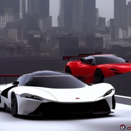 animated supercar in city