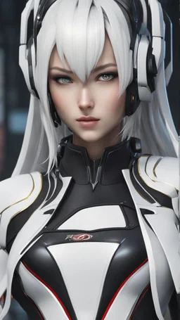 Cyber ronin Girl in 8k Neco anime artstyle , venom them, white costume, close picture, ronin custom, highly detailed, high details, detailed portrait, masterpiece,ultra detailed, ultra quality