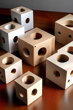 simple geometric shapes such as cubes, cylinders, and prisms, all featuring the same connector shape on each side. These blocks could be designed with smooth edges and a slightly recessed connector area to allow for easy interlocking. The connector itself could be a protruding peg or a socket-like structure that fits snugly into corresponding holes on adjacent blocks. 0 works