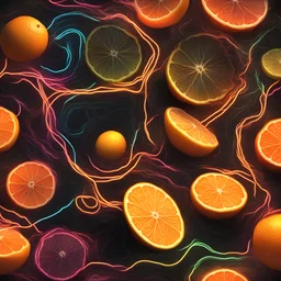 Hyper Realistic Citrus-Colored Neon Glow Right Flow Texture