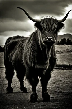 Godzilla / highland cow hybrid creature