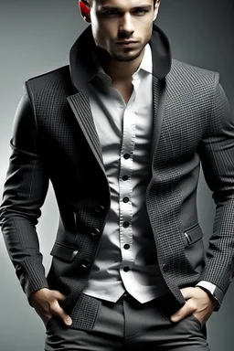 Man's Stylish Detachable Hooded Casual Blazer Jacket