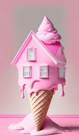 Pink House on Ice cream cone