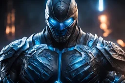 Sub Zero in a mega cool Black iron super suit with on his arms and shoulders, hdr, (intricate details, hyperdetailed:1.16), piercing look, cinematic, intense, cinematic composition, cinematic lighting, color grading, focused, (dark background:1.1)