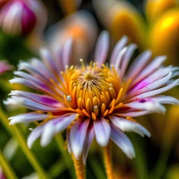 A close-up photograph of a wildflower, displaying the array of colors and textures found in nature.