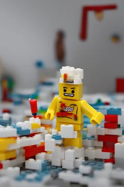 lego man eating glue