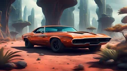 muscle car in an ecosystem scifi like avatar