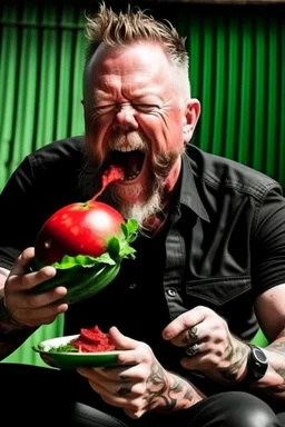 james hetfield eating watermelon