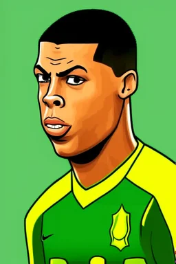 Ronaldo Brazilian football player cartoon 2d