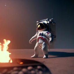 astronaut burning barbecue unreal engine 5, octan render