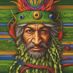 A face portrait of a swamp wizzard named Aimpion; masterpiece; high-quality; high-relosution; digital art; digital painting; bright colors; focus on face; face; face portrait