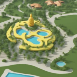 A tourist resort in the shape of a pineapple