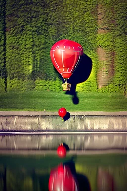 Red balloon coming from the drain