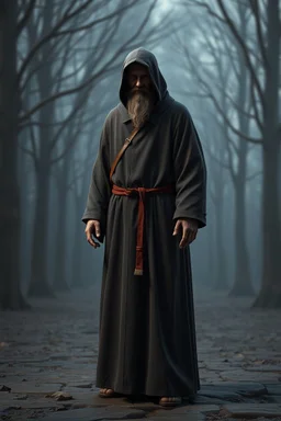 russian monk for a horror , silent hill style, 3d model, t-pose, full length, a pose