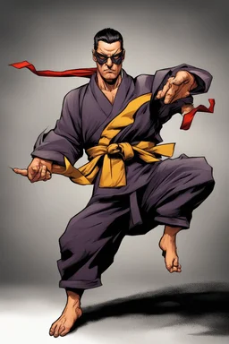 A lean and agile Super-Villain's Sidekick martial artist with a calm and disciplined personality.