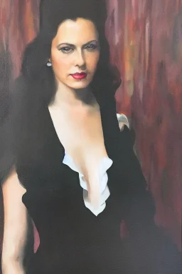 Full body portrait, painting, medium shot lady MidwestGothic