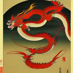 Ukiyo-e painting of a dragon