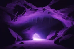 тёмному камню в центре пещеры, подсвеченной зловещим лиловым светом. Воздух в пещере казался густым, тяжёлым. Лиловый свет мерцал, искажая восприятие.