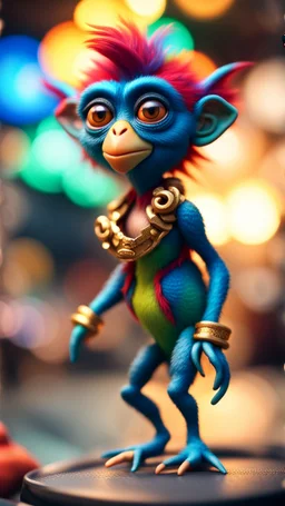 twisted rock star alien gremlin parrot monkey pimp actress in heaven,bokeh like f/0.8, tilt-shift lens 8k, high detail, smooth render, down-light, unreal engine, prize winning