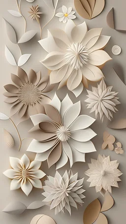 Boho neutral colors Aesthetic Floral Shapes , 4k, realistic, simple, refine, clean
