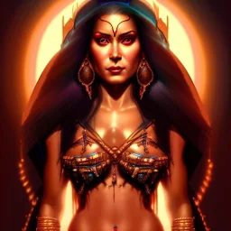 ultra detailed portrait of beautiful Dejah Thoris, wearing a bikini plate armor, extremely detailed digital painting, extremely detailed face, in the style of pablo oliveira, mystical colors, rim light, beautiful lighting, 8 k, stunning scene, raytracing